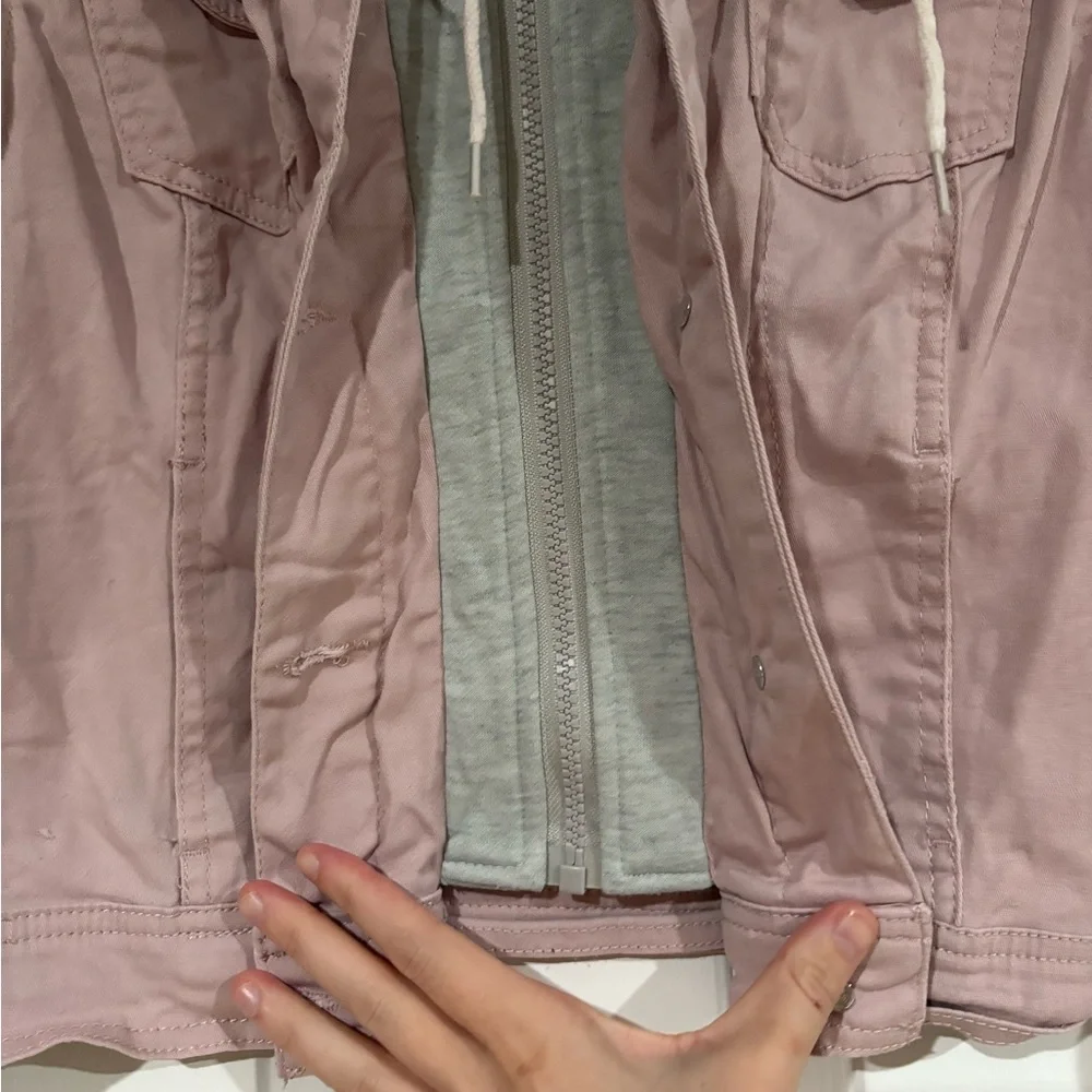 Wallflower Women's Pink and Gray Jean Jacket - Picture 5 of 6
